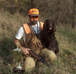 Modern hunter with his dog