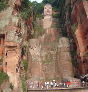 Giant Carved Buddha in the Cliffs at Leshan, China