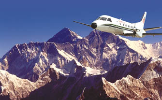 Plane over the Himalayas