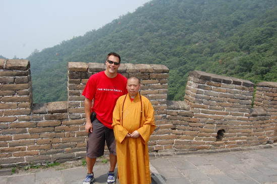 Buddhist Monk and I on the Great Wall (Mutianyu)
